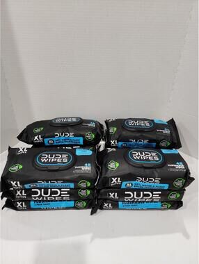 12PK DUDE Wipes - Flushable Wipes  576 Wipes total - Unscented Extra-Large Adult